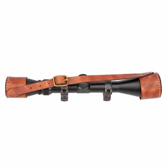 Leather Rifle Scope Cover With Adjustable Strap-khaki